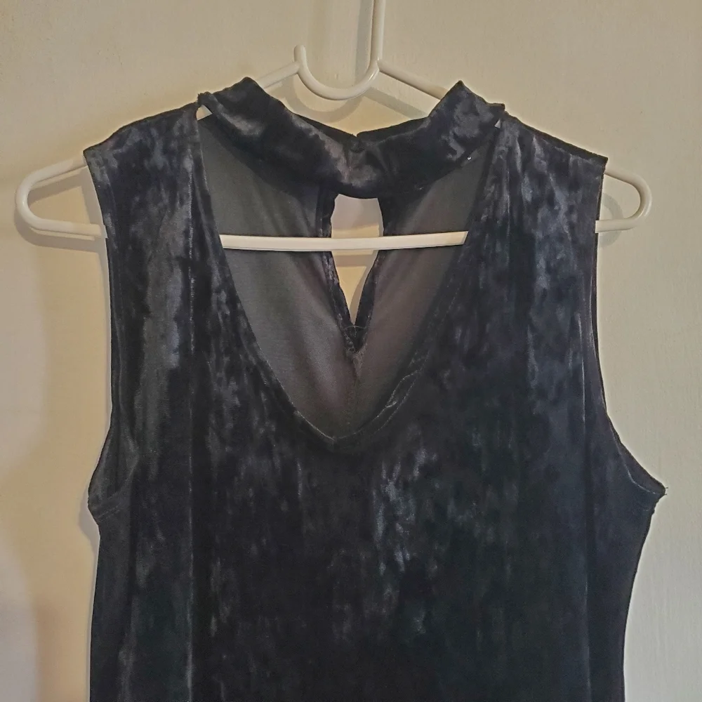 Ambiance Black Velvet Dress W/ Choker Size L Whimsigoth vamp Holiday party